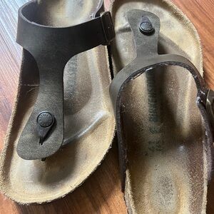 Birkenstock Bronze colored Leather Sandals